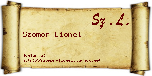 Szomor Lionel névjegykártya